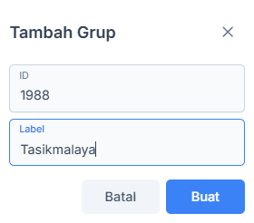 Form Tambah Grup
