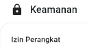 Menu Izin Perangkat