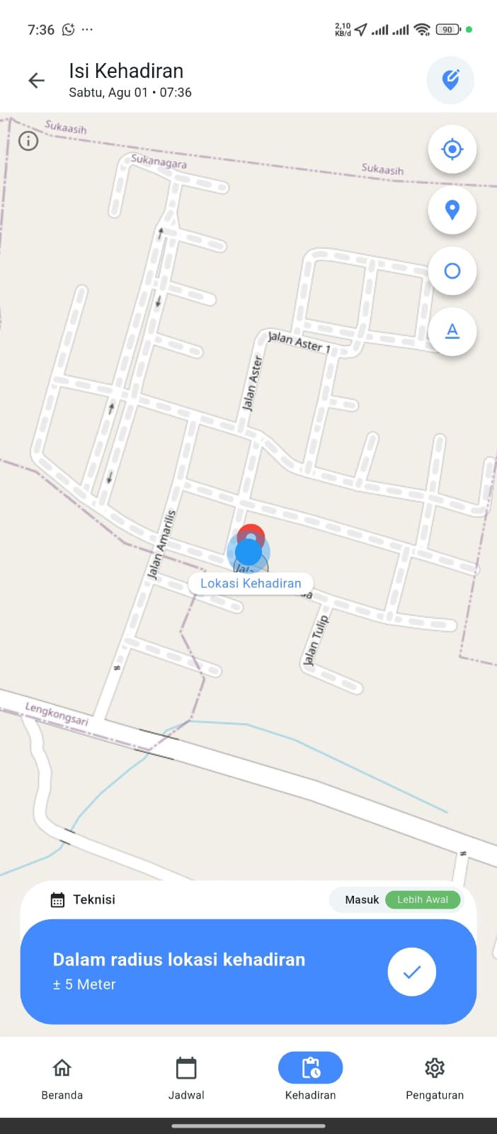 Tombol Konfirmasi Absensi
