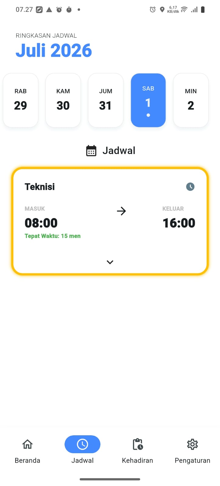 Memilih Jadwal