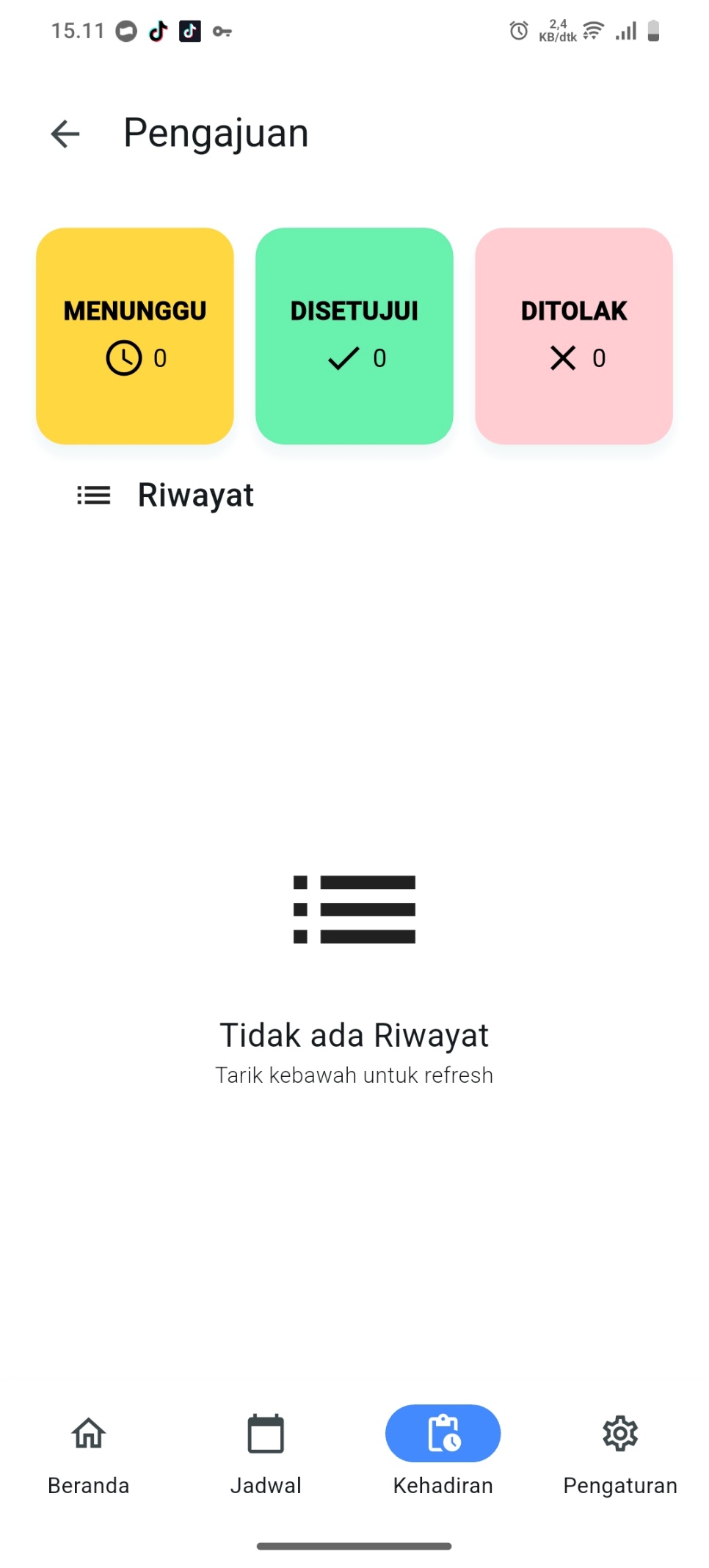 Daftar Status Pengajuan